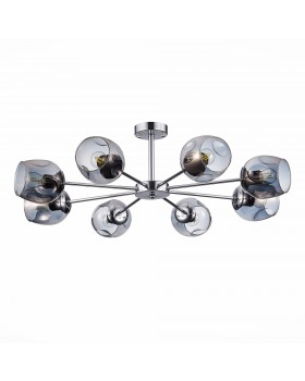 SLE155402-08 Люстра потолочная Хром/Дымчатый E27 8*60W PALLO-foto2