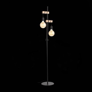 SL1142.405.01 Торшер Черный, Светлое дерево E27 2*60W BAGETTI-foto4