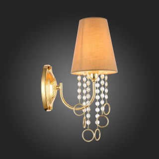 SL1138.201.01 Бра Французское золото/Бежевый, Прозрачный E14 1*40W MEDDO-foto8