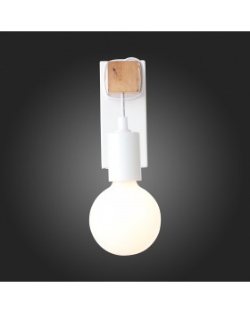 SL1142.501.01 Светильник настенный Белый, Светлое дерево E27 1*60W BAGETTI-foto3