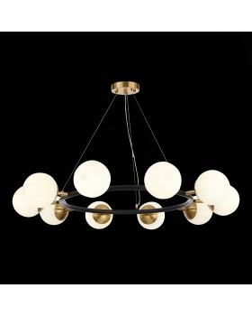 SLE220403-10 Люстра подвесная Черный, Латунь/Белый E27 10*60W FORLI-foto5