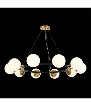 SLE220403-10 Люстра подвесная Черный, Латунь/Белый E27 10*60W FORLI-foto5