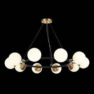 SLE220403-10 Люстра подвесная Черный, Латунь/Белый E27 10*60W FORLI-foto5