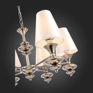 SL1137.103.06 Люстра подвесная Никель/Белый E14 6*40W RIONFO-foto8