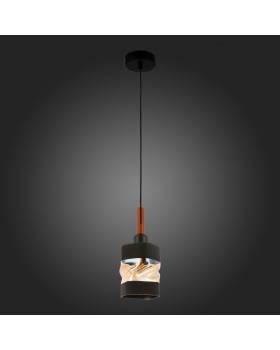 SLE114403-01 Светильник подвесной Черный, Темное дерево/Черный, Прозрачный, Янтарный E27 1*60W ABIRITTO-foto8
