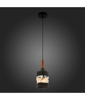 SLE114403-01 Светильник подвесной Черный, Темное дерево/Черный, Прозрачный, Янтарный E27 1*60W ABIRITTO-foto8