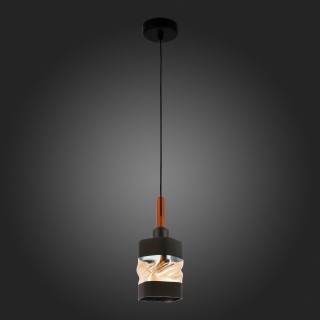 SLE114403-01 Светильник подвесной Черный, Темное дерево/Черный, Прозрачный, Янтарный E27 1*60W ABIRITTO-foto8