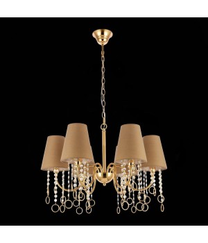 SL1138.203.06 Люстра подвесная Французское золото/Бежевый, Прозрачный E14 6*40W MEDDO-foto8