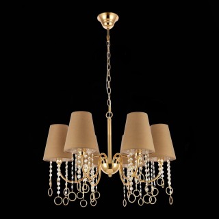 SL1138.203.06 Люстра подвесная Французское золото/Бежевый, Прозрачный E14 6*40W MEDDO-foto8