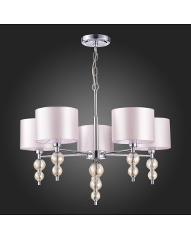 SLE105703-05 Люстра подвесная Хром/Светло-бежевый E14 5*40W RAMER-foto4