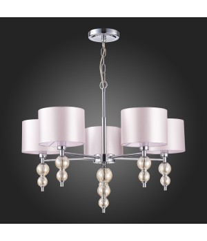 SLE105703-05 Люстра подвесная Хром/Светло-бежевый E14 5*40W RAMER-foto4