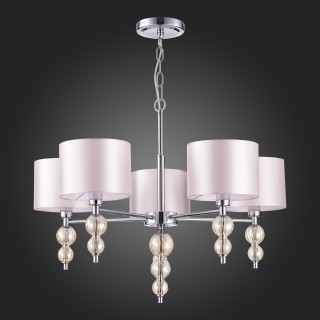 SLE105703-05 Люстра подвесная Хром/Светло-бежевый E14 5*40W RAMER-foto4