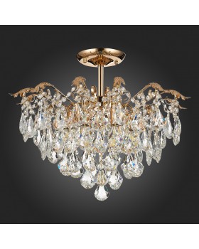 SLE160202-06 Светильник потолочный Французское золото/Прозрачный E27 6*60W KRISTO-foto6