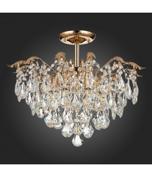 SLE160202-06 Светильник потолочный Французское золото/Прозрачный E27 6*60W KRISTO-foto6