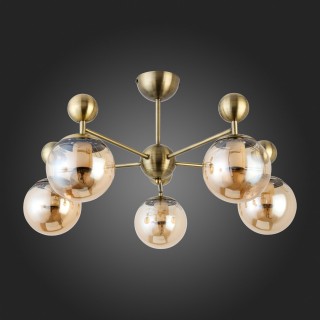 SLE106302-05 Люстра потолочная Бронзовый/Прозрачный, Янтарный E27 5*60W PECHIO-foto8