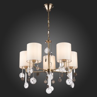 SLE107933-05 Люстра подвесная Бронза/Бежевый E14 5*40W SEVILLA-foto3