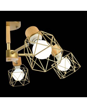 SLE110402-05 Люстра потолочная Золотистый, Светлое дерево/Золотистый E27 5*40W STELITTO-foto9