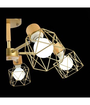 SLE110402-05 Люстра потолочная Золотистый, Светлое дерево/Золотистый E27 5*40W STELITTO-foto9