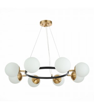 SLE220403-08 Люстра подвесная Черный, Латунь/Белый E27 8*60W FORLI-foto2