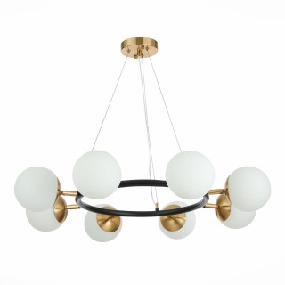 SLE220403-08 Люстра подвесная Черный, Латунь/Белый E27 8*60W FORLI-foto2