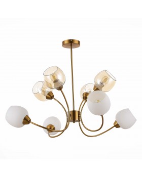 SLE1136-302-08 Люстра потолочная Латунь/Белый, Коньячный E27 8*60W TRATTI-foto2