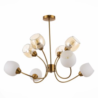 SLE1136-302-08 Люстра потолочная Латунь/Белый, Коньячный E27 8*60W TRATTI-foto2