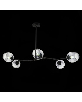 SLE154843-05 Светильник подвесной Черный/Дымчатый E27 5*40W RAMETTO-foto3