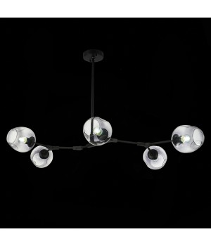 SLE154843-05 Светильник подвесной Черный/Дымчатый E27 5*40W RAMETTO-foto3