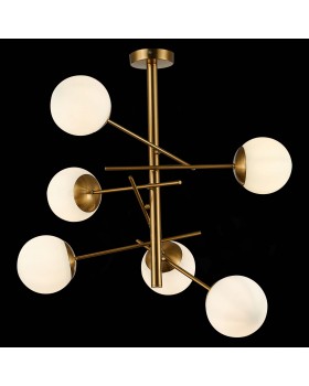 SLE1099-302-06 Люстра потолочная Латунь/Белый E27 6*60W VELIO-foto4