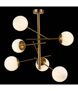 SLE1099-302-06 Люстра потолочная Латунь/Белый E27 6*60W VELIO-foto4