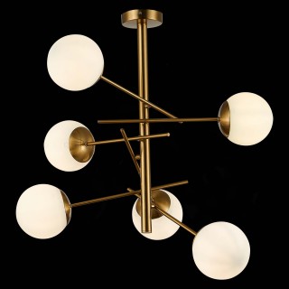 SLE1099-302-06 Люстра потолочная Латунь/Белый E27 6*60W VELIO-foto4