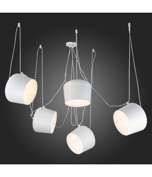 SLE120653-05 Светильник подвесной Белый/Белый E27 5*40W TRIESTE-foto4