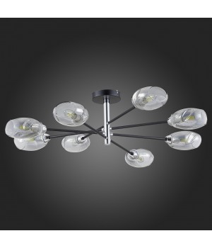 SLE155512-08 Люстра потолочная Черный, Хром/Дымчатый E14 8*40W GLOA-foto4