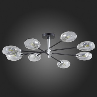 SLE155512-08 Люстра потолочная Черный, Хром/Дымчатый E14 8*40W GLOA-foto4