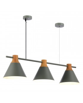 SLE125113-03 Светильник подвесной Серый/Серый, Светлое дерево E14 3*40W MODICA-foto3