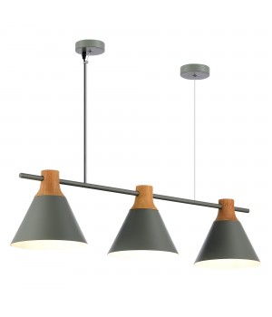 SLE125113-03 Светильник подвесной Серый/Серый, Светлое дерево E14 3*40W MODICA-foto3