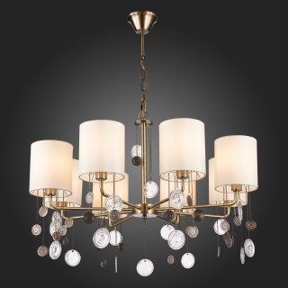 SLE107933-08 Люстра подвесная Бронза/Бежевый E14 8*40W SEVILLA-foto3