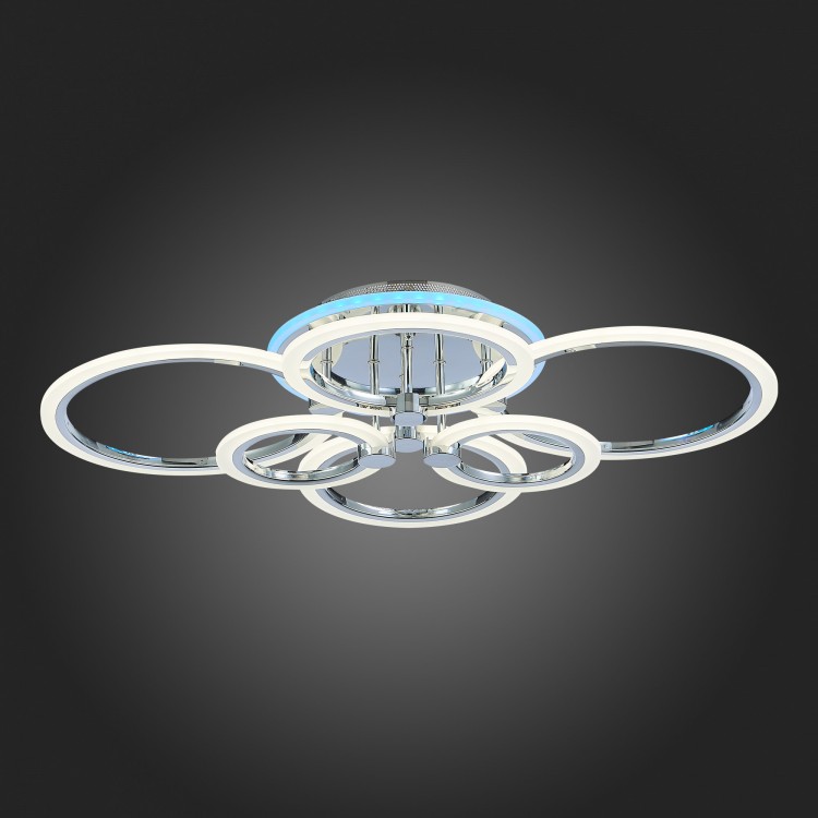 SLE500512-06RGB Светильник потолочный Хром/Белый LED 1*132W RGB 8W 3000-6000K CERINA