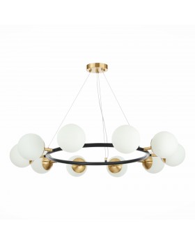 SLE220403-10 Люстра подвесная Черный, Латунь/Белый E27 10*60W FORLI-foto2