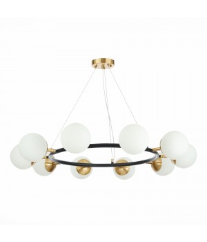 SLE220403-10 Люстра подвесная Черный, Латунь/Белый E27 10*60W FORLI-foto2