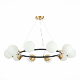 SLE220403-10 Люстра подвесная Черный, Латунь/Белый E27 10*60W FORLI-foto2