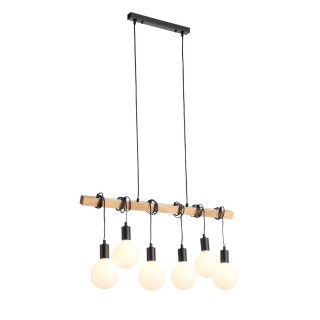 SL1142.403.06 Светильник подвесной Черный, Светлое дерево E27 6*60W BAGETTI-foto10