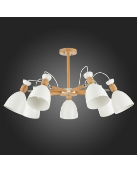 SLE103802-07 Люстра потолочная Светлое дерево, Белый/Белый E27 7*60W BALCAMO-foto8