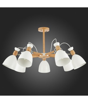 SLE103802-07 Люстра потолочная Светлое дерево, Белый/Белый E27 7*60W BALCAMO-foto8