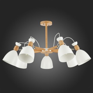 SLE103802-07 Люстра потолочная Светлое дерево, Белый/Белый E27 7*60W BALCAMO-foto8