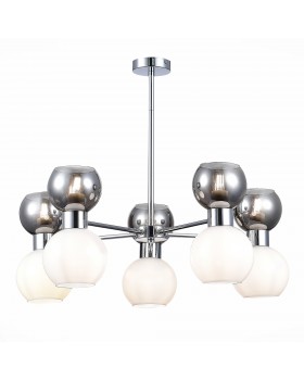 SLE1138-102-10 Люстра потолочная Хром/Белый, Дымчатый E27 10*60W THONET