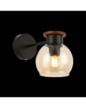 SLE108101-01 Светильник настенный Черный, Темное дерево/Прозрачный, Янтарный E27 1*60W RASCO-foto9