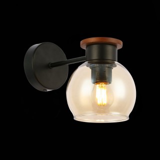 SLE108101-01 Светильник настенный Черный, Темное дерево/Прозрачный, Янтарный E27 1*60W RASCO-foto9