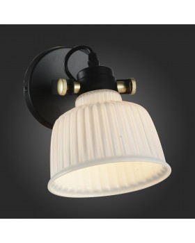 SL714.401.01 Бра Черный с золотом/Белый E14 1*40W ALETANTE-foto3