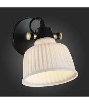 SL714.401.01 Бра Черный с золотом/Белый E14 1*40W ALETANTE-foto3
